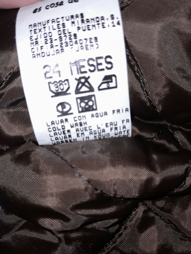 Abrigo de vestir niño 24 meses