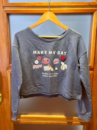 sudadera corta Bershka