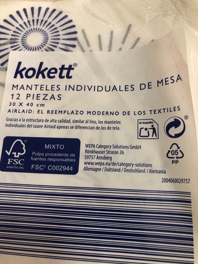 manteles individuales de mesa