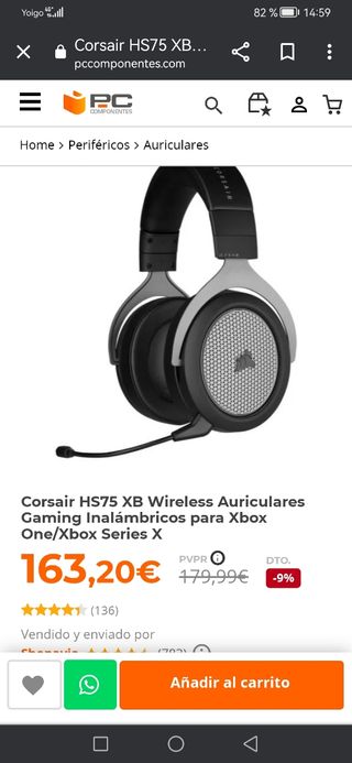 Auriculares Corsair HS75 XB Wireless