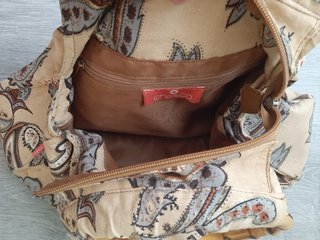 Bolso de tela estampada y asas de Bambú