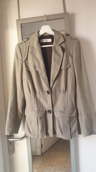 Traje pantalón marrón Zara T/M tela gordita