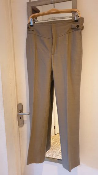 Traje pantalón marrón Zara T/M tela gordita