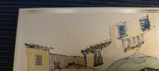 Placa bañada en oro 24 kt. pintada a mano