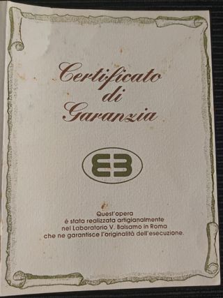 Placa bañada en oro 24 kt. pintada a mano