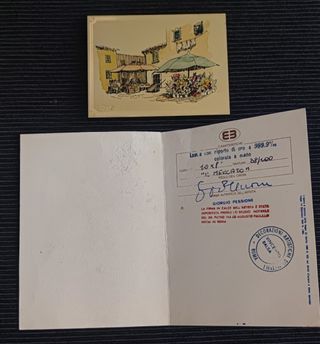 Placa bañada en oro 24 kt. pintada a mano