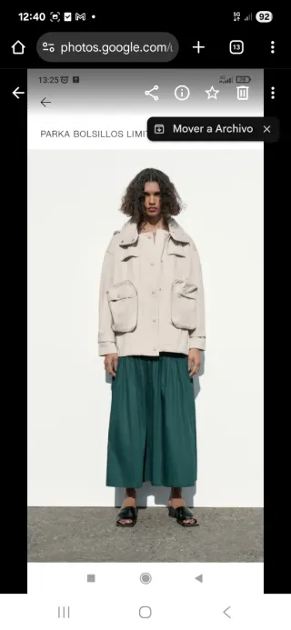 Parka mujer impermeable Zara Edición Limitada