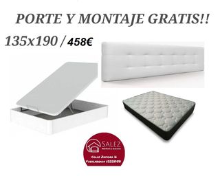 OFERTA CONJUNTO CANAPÉ+COLCHÓN+CABECERO