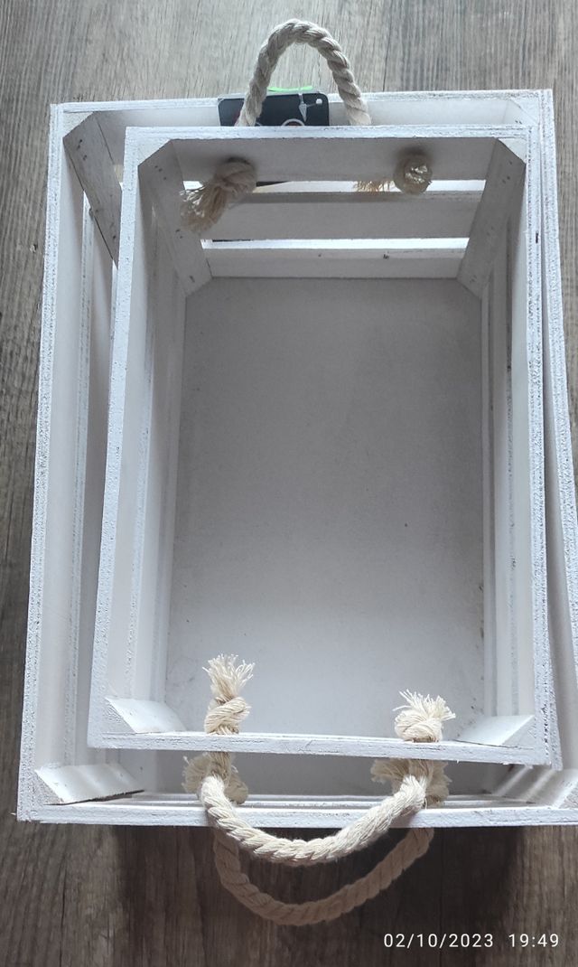 2 CAJAS DE MADERA DECORACIÓN