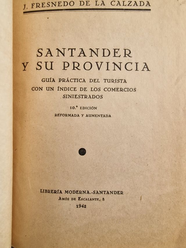 1942 Guía Santander Antigua post guerra civil 