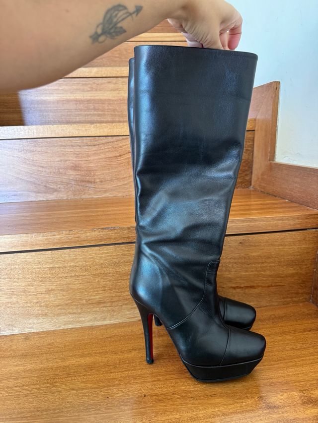 Botas pele preta Haity