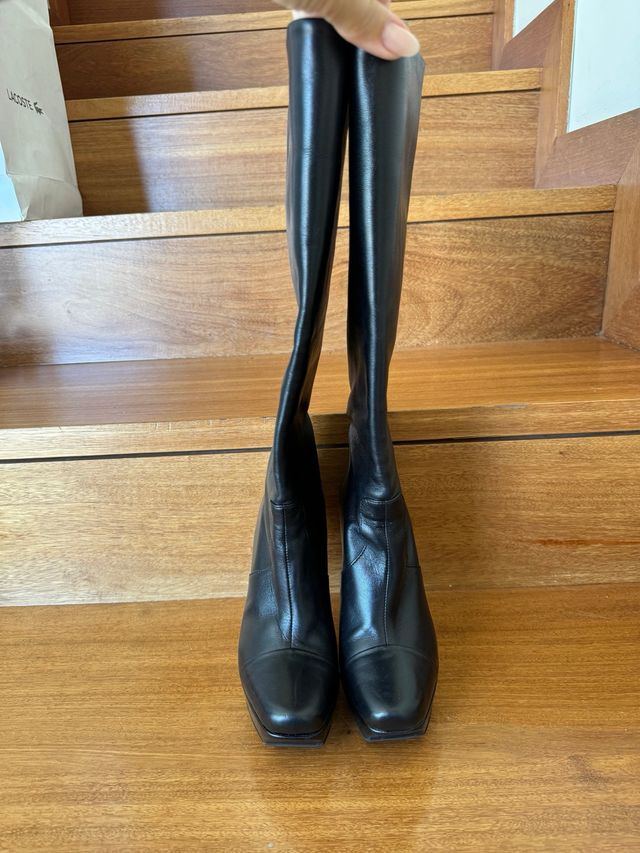 Botas pele preta Haity