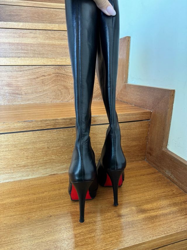 Botas pele preta Haity