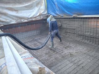 Anhidrita morteros autonivelantes gunitado