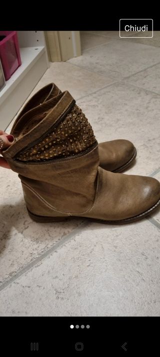 Stivaletto pelle cafenoir