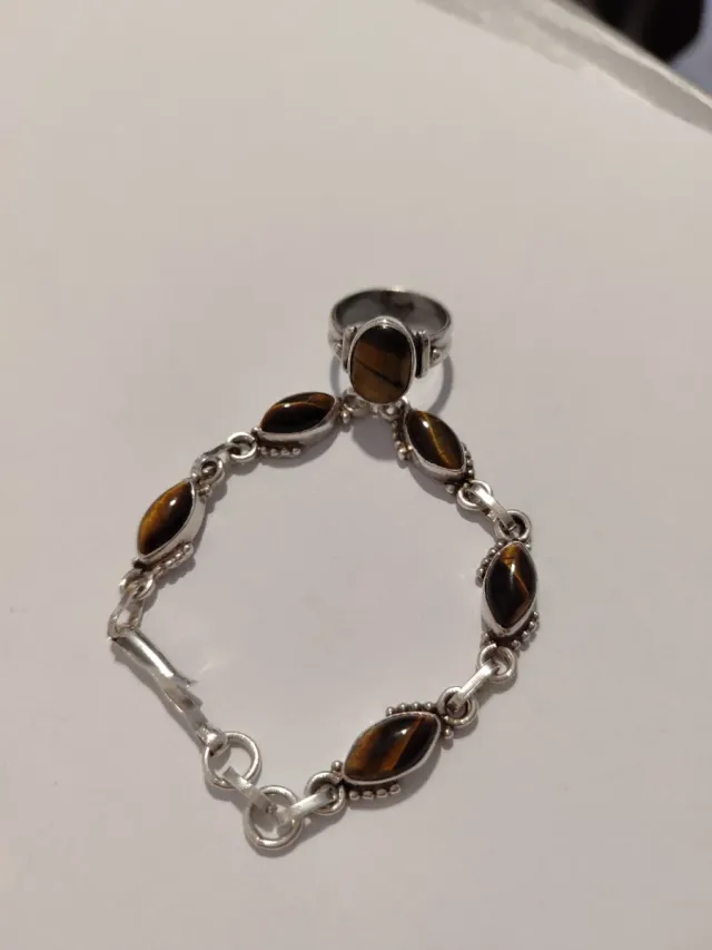 conjunto de plata con ámbar