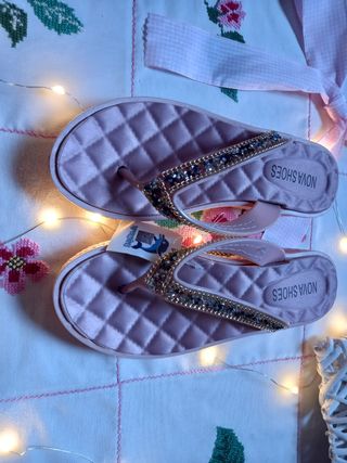 Chanclas plataforma abalorios💟 Platform flipflops