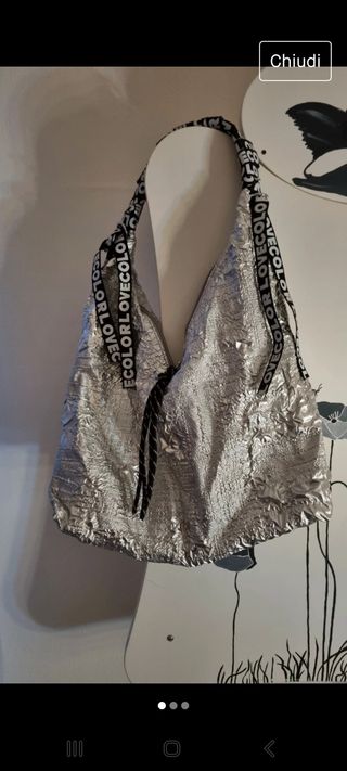 Borsa lamè argento