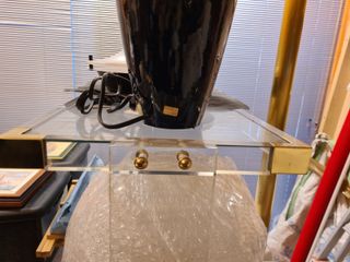 Estantería baldas cristal y metacrilato con ruedas