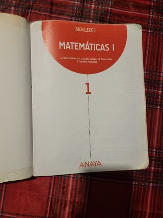 Libro Matemáticas 1 Bachillerato
