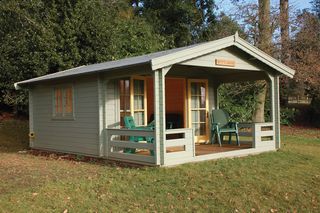 Casa de madera diáfana MONTANA 23,8m2 con porche