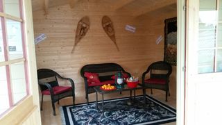 Casa de madera diáfana MONTANA 23,8m2 con porche