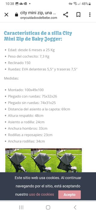 Silla City Mini Zip de Baby Jogger