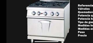 Cocina 8 fuegos y horno maquinaria de hostelería 