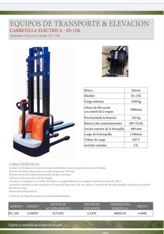 Traspaleta elevadora