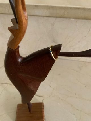 anillo baño de oro y circonitas