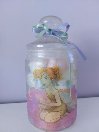 Frasco de vidro - Fada Sininho