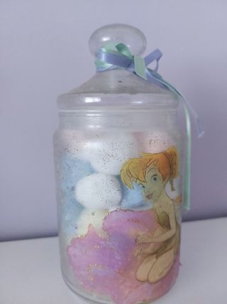 Frasco de vidro - Fada Sininho