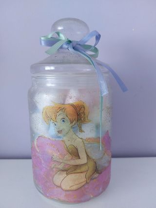Frasco de vidro - Fada Sininho