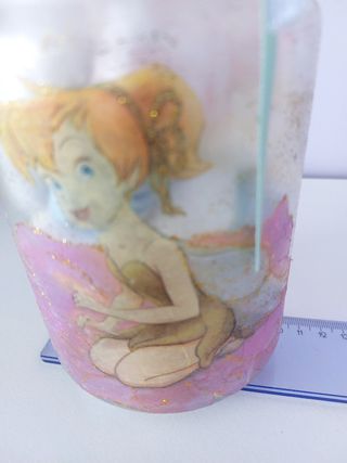 Frasco de vidro - Fada Sininho