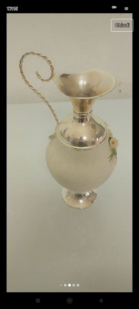 Vaso portafiori Capodimonte e silver