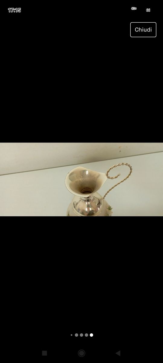 Vaso portafiori Capodimonte e silver