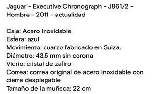 Reloj jaguar j861/2 executive de acero. Original