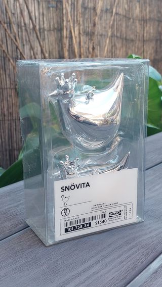 2 Gallinas adorno de cristal.