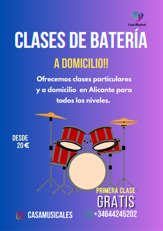 CLASES DE BATERIA A DOMICILIO