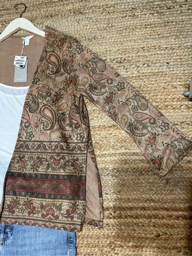 Cárdigan fino efecto antelina marrón Springfield