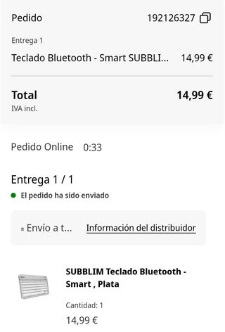 TECLADO INALÁMBRICO SUBBLIM SMART BT