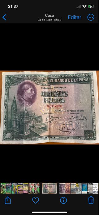 vendo billete 500 pesetas sño 1928