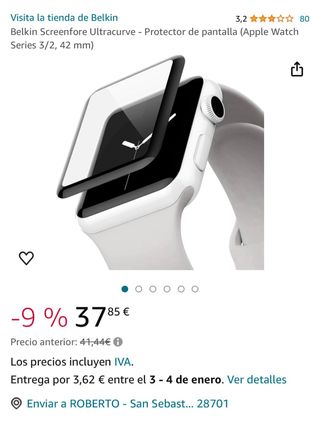 Protector de pantalla para Apple Watch BELKIN