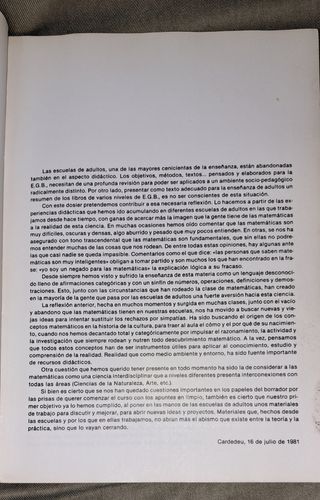 MATEMÁTICAS EN LAS ESCUELAS DE ADULTOS, EL ROURE