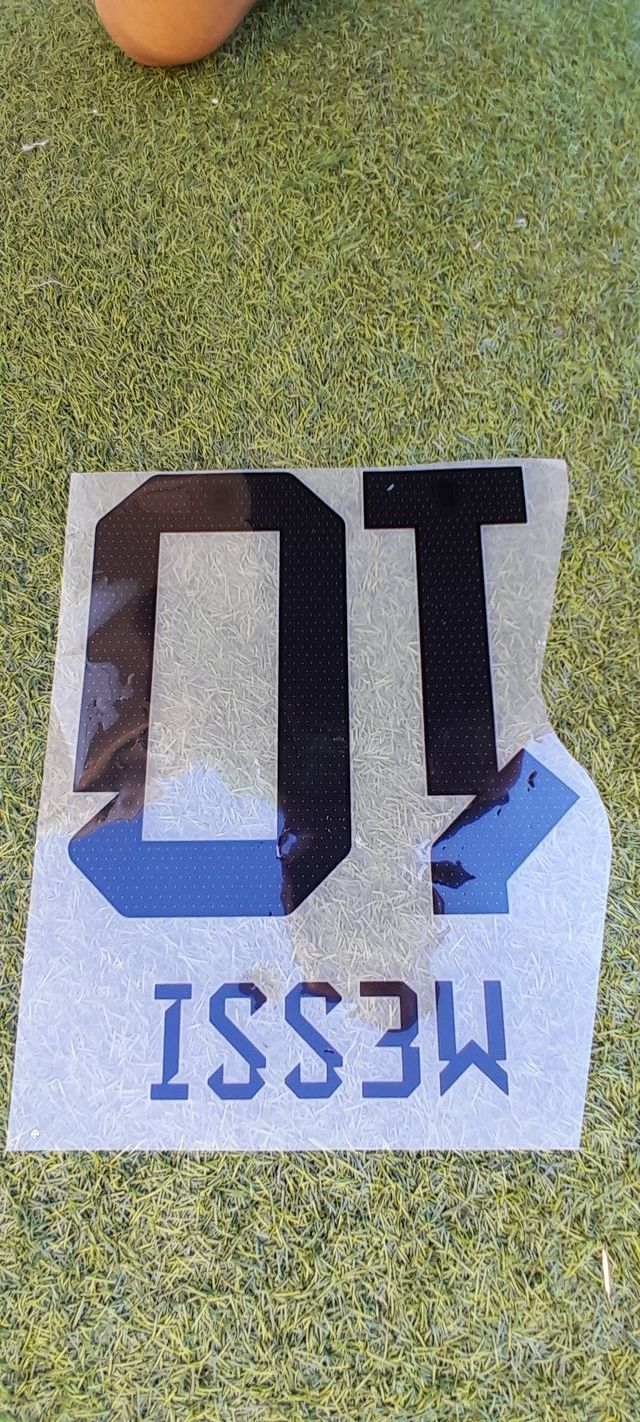 Estampado nombre y numero de Messi