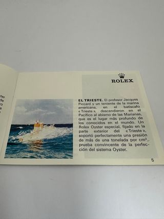 Libreto Su Rolex Oyster año 1979