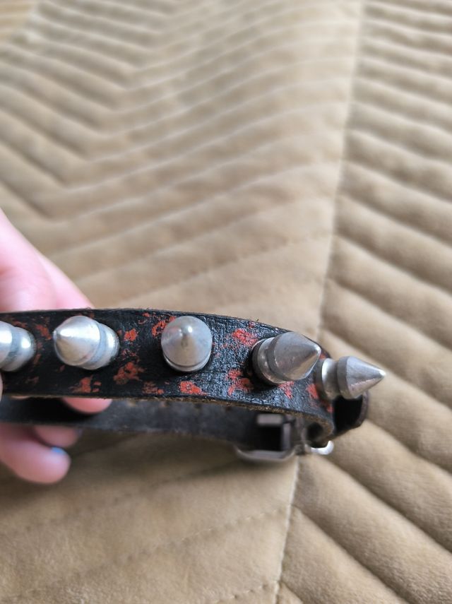 Bracciale in pelle con punte