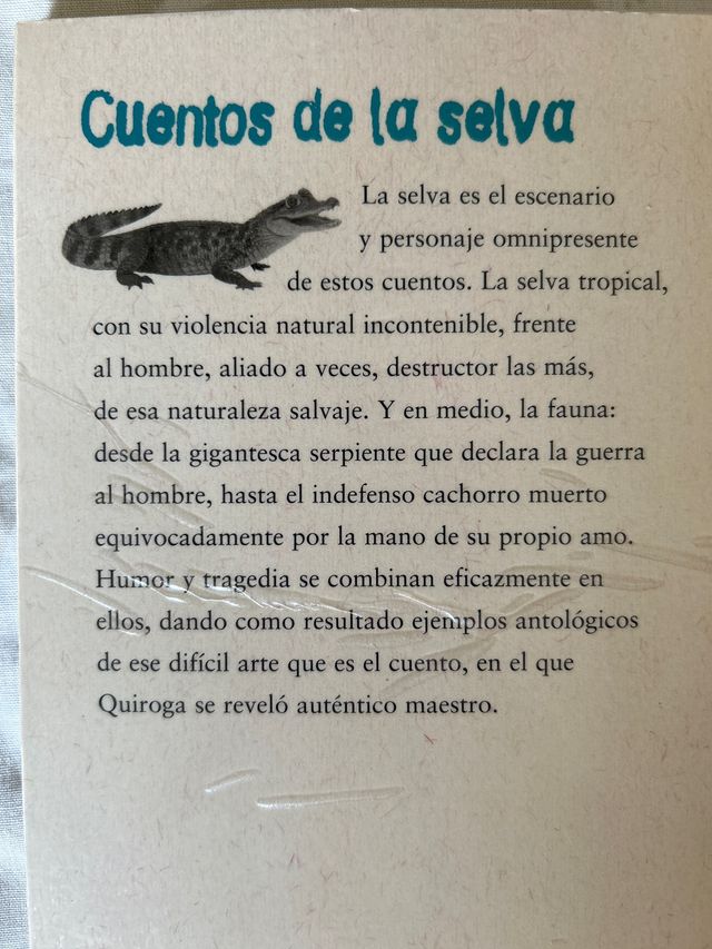 Cuentos de la selva Horacio Quiroga