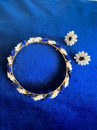 pulserapendientes perla de rio y piedra natural