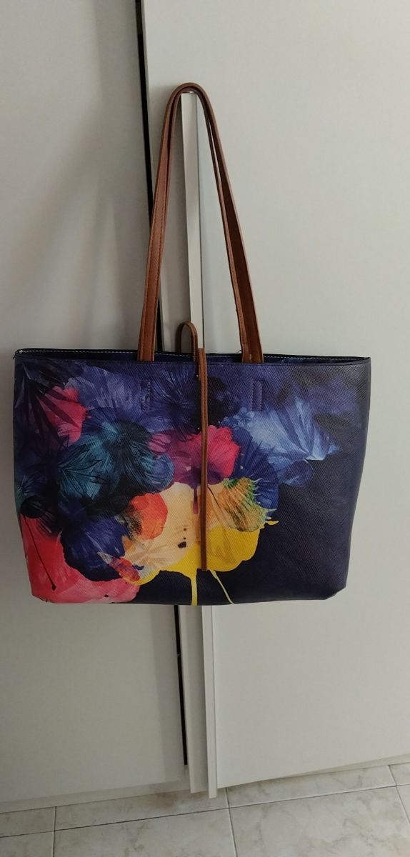 Borsa Desigual reversibile fantasia floreale